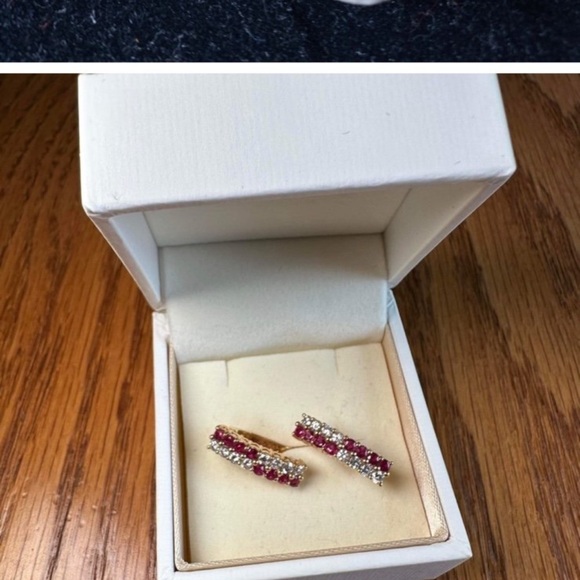 Diamond and ruby earrings